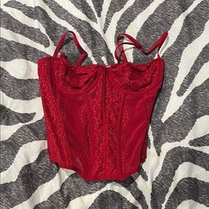 Urban Outfitters Red Lace Corset Top